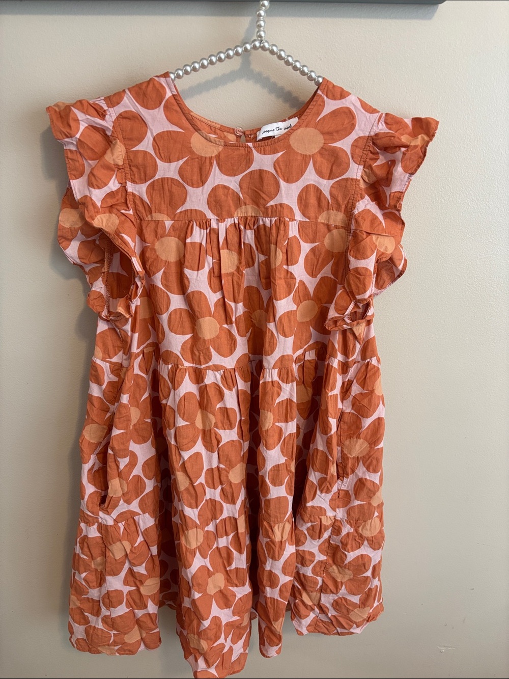 Jacquie the label size medium Orange Floral Ruffle Dress